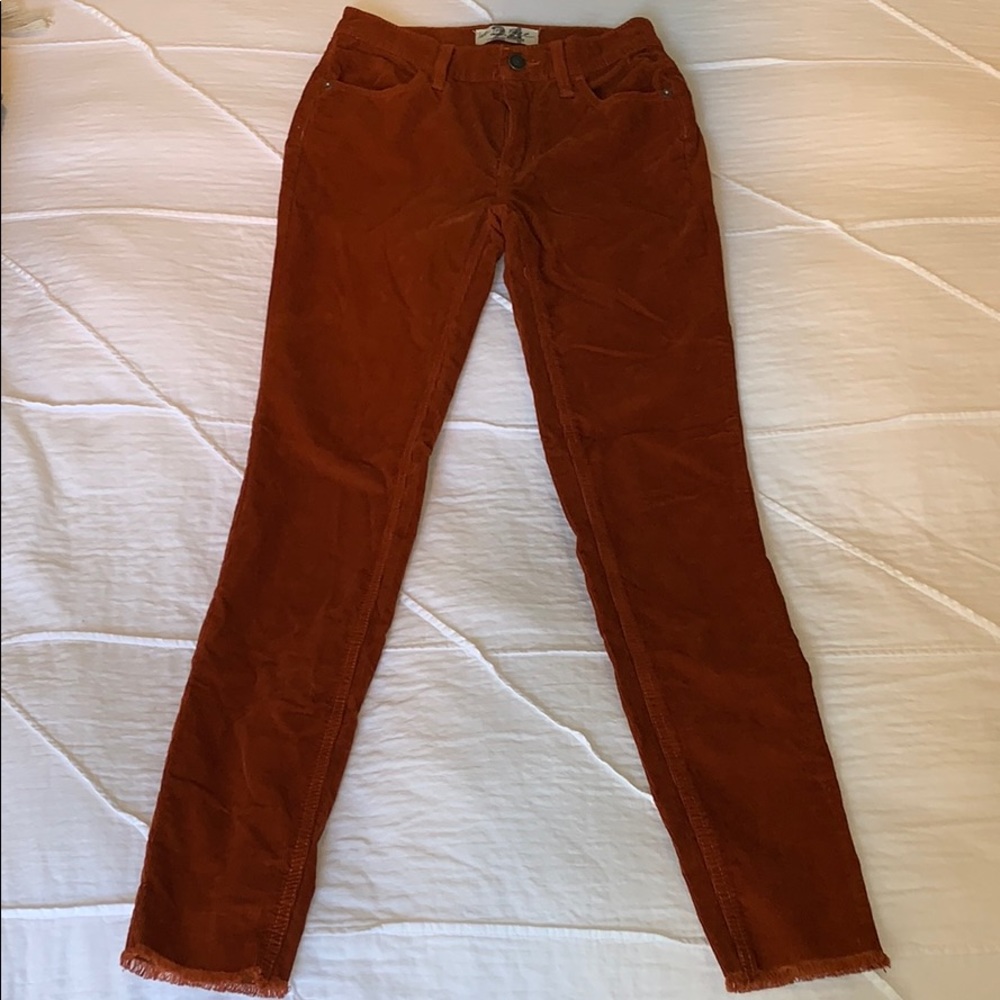 Free People mid-rise orange corduroy pants